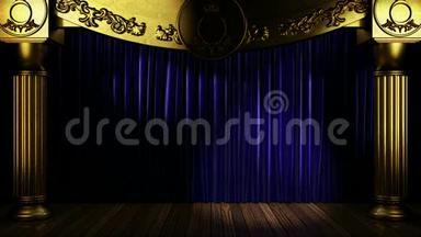 织物窗帘舞台上的循环灯